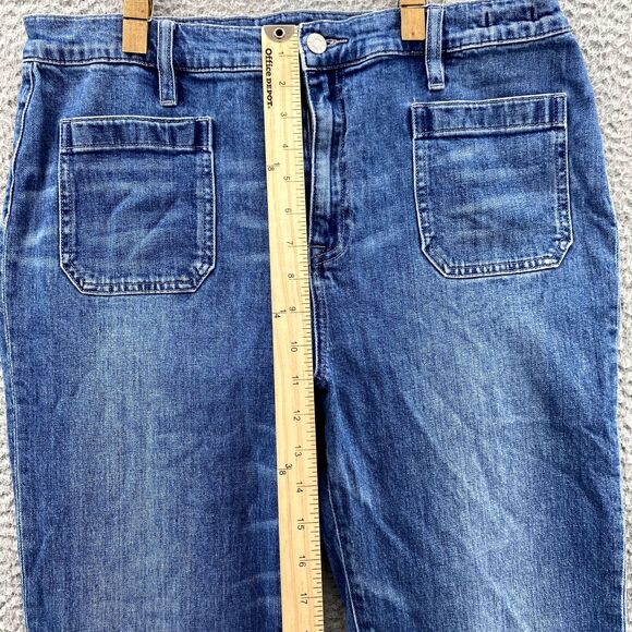 J.Crew Demi Boot Jean Women 33 WideLeg Front Pocket Y2k Western Academia Classic - Picture 6 of 15